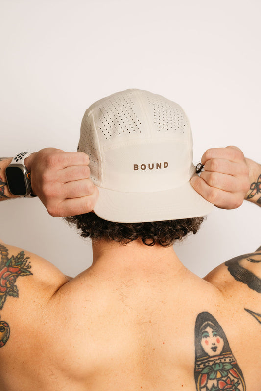 Cream and Brown 5-Panel Hat—Unisex