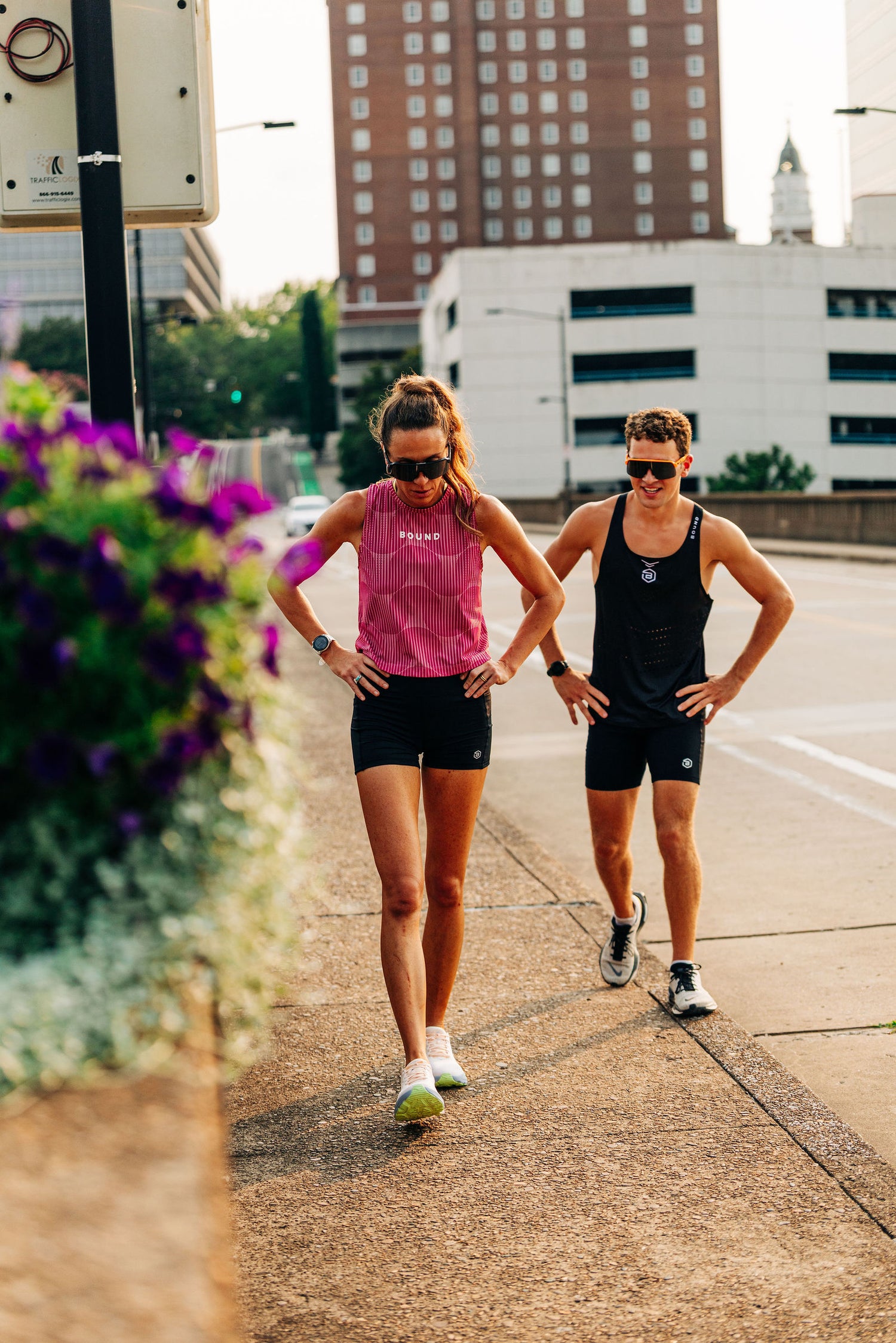 Two BOUND runners standing together after a run
