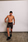Men's Ribbed Half Tights in Coffee Bean - full length
