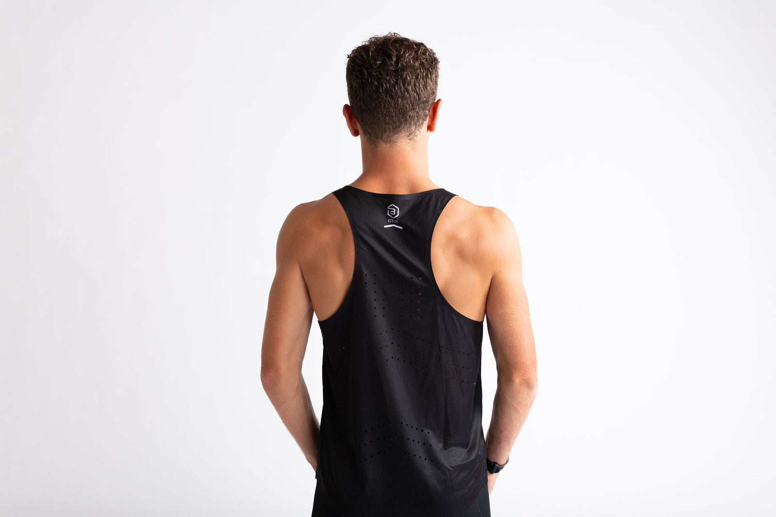 Men's PR Singlet back view showing racerback cut