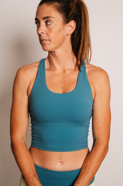 The Tempo Crop - Best Running Sports Bra with Phone Pocket