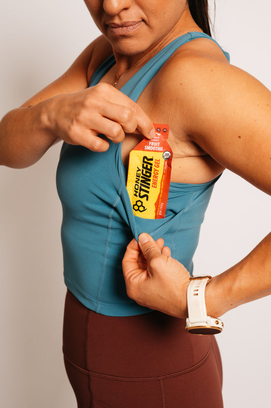 The Tempo Crop - Best Running Sports Bra with Phone Pocket