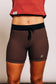 Women's Ribbed 5" Tight in Coffee Bean, front view with drawstring waist