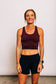 Tempo Crop in Mulberry - front view