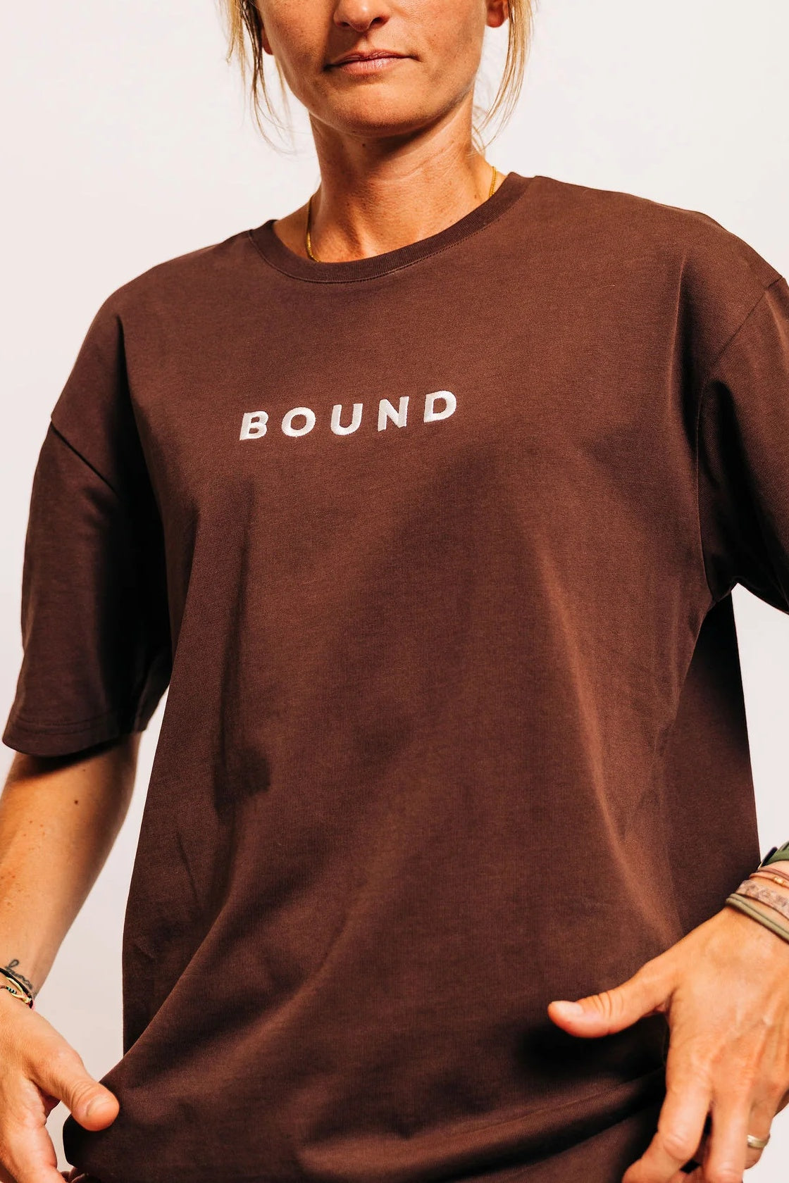 Close-up of The Off-Day Tee's drape and fabric texture
